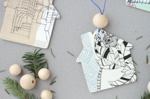 Pretty Paper House Ornaments