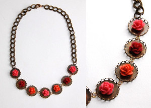 Scrapbook-Style Floral Necklace