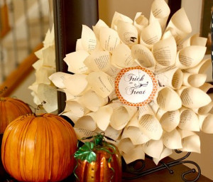 Book Page Halloween Wreath