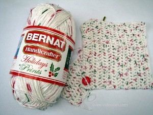 Variegated Christmas Crochet Dishcloth
