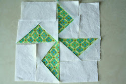 Hand Pieced Flying Geese Pinwheel Block