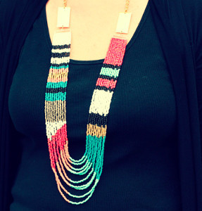 Tribal Multistrand Seed Bead Necklace