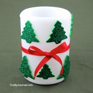 Sparkly Christmas Tree Candle