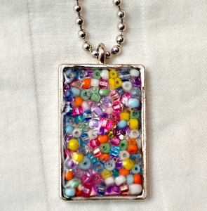 Seed Bead Jeweled Pendant