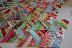 Scrappy Crazy Quilt Triangles