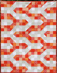 Orange Blossoms Chevron Crib Quilt