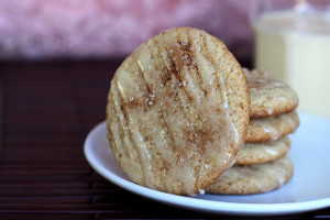 Glazed Eggnog Malt Cookies
