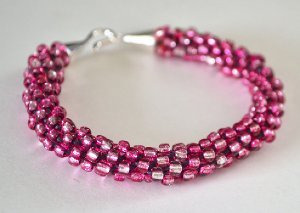 Beaded and Bejeweled Kumihimo Bracelet