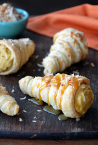 Pumpkin Puff Pastry Cornucopias