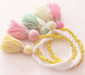 Cotton Candy Tassel Bracelet