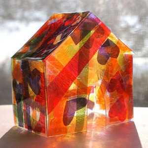 Tissue Paper Stained Glass House