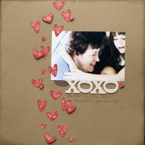 Lovely XOXO Scrapbook Layout