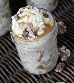 Spiced Pear Bread Pudding in Jars