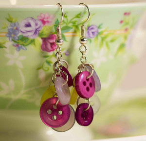 Cute Cascading Button Earrings