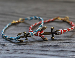 Gone Fishing Anchor Bracelet