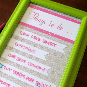 Homemade Dry Erase To-Do List