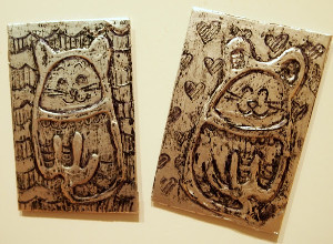 Feline Faux Metal Magnets