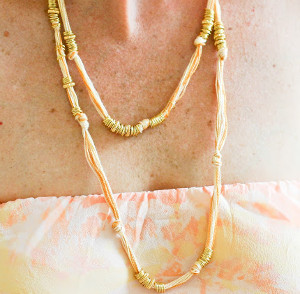 Knotted Gold Jump Ring Necklace