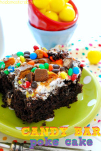 Homemade Candy Bar Poke Cake