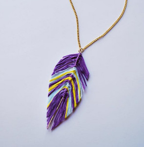 String Feather Necklace