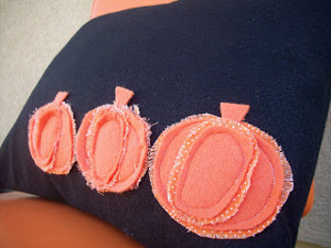 Felt Pumpkins Pillow