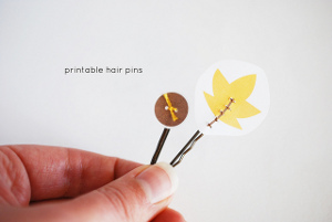 Pretty Printable Fall Hair Pins