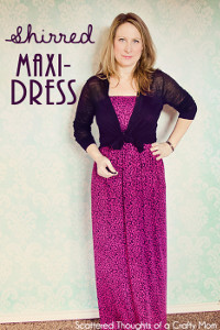 Lady's Shirred Maxi Dress