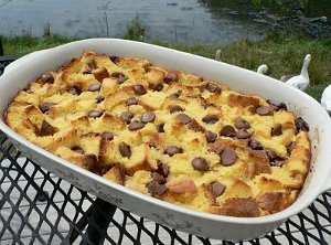Homemade Chocolate Chip Bread Pudding
