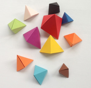 Colorful Origami Bipyramid Toys