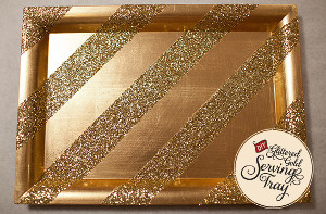 Glittered Gold Serving Tray