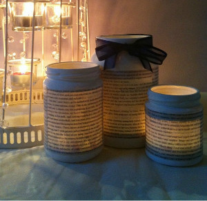 Literary Jam Jar Tea Lights