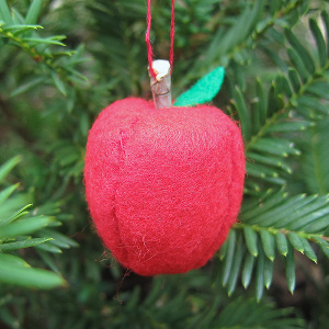 German Felt Apple Ornament