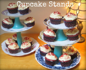 Vintage Plate Cupcake Stand