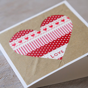 Washi Tape Heart Card