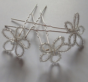 Crystal Flower Hair Pins