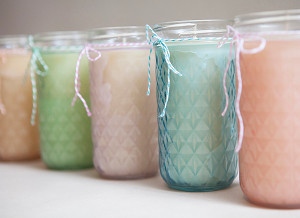 Tinted Mason Jar Candles