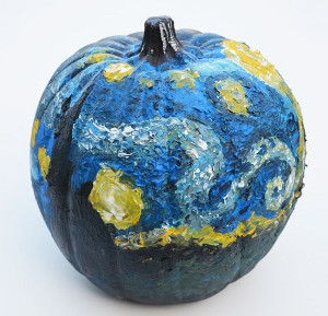 Starry Night Painted Pumpkin