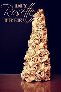 Book Pages Rosette Tree