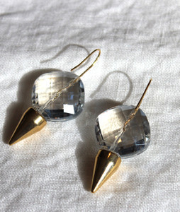 Simple Spiked Crystal Earrings