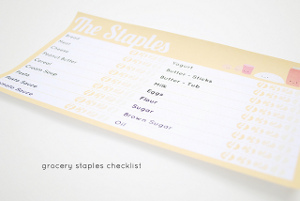 Grocery Staple Items Checklist