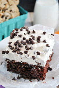 Chocolatey Cookie Dough Poke Cake