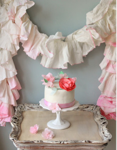 Flower Cake Crown and Ruffled Garland