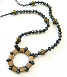 Bright and Muted Tila Bead Necklace