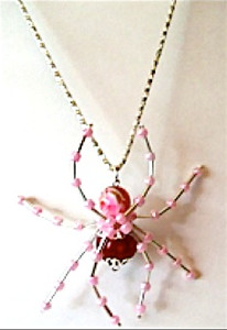 Garnet Beaded Spider Pendant