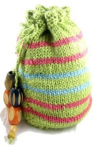 Striped Drawstring Pouch