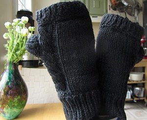 Midnight Magic Knit Fingerless Gloves