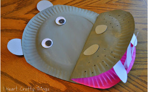 Happy Paper Plate Hippo