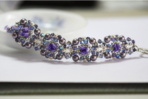 Violet Rose Crossweave Bracelet