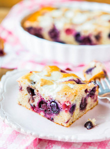 Cream Cheese-Swirled Cherry and Mixed Berry Cake