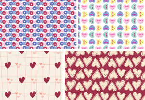Hearts Origami Paper Printable